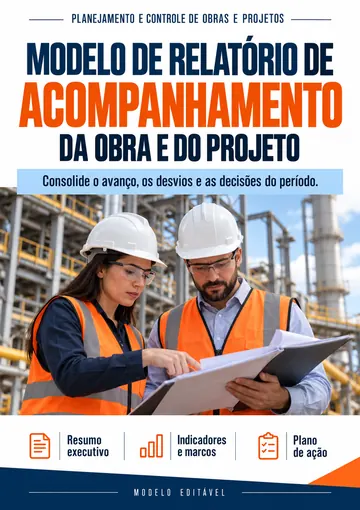 Capa do bônus Modelo de relatório de acompanhamento